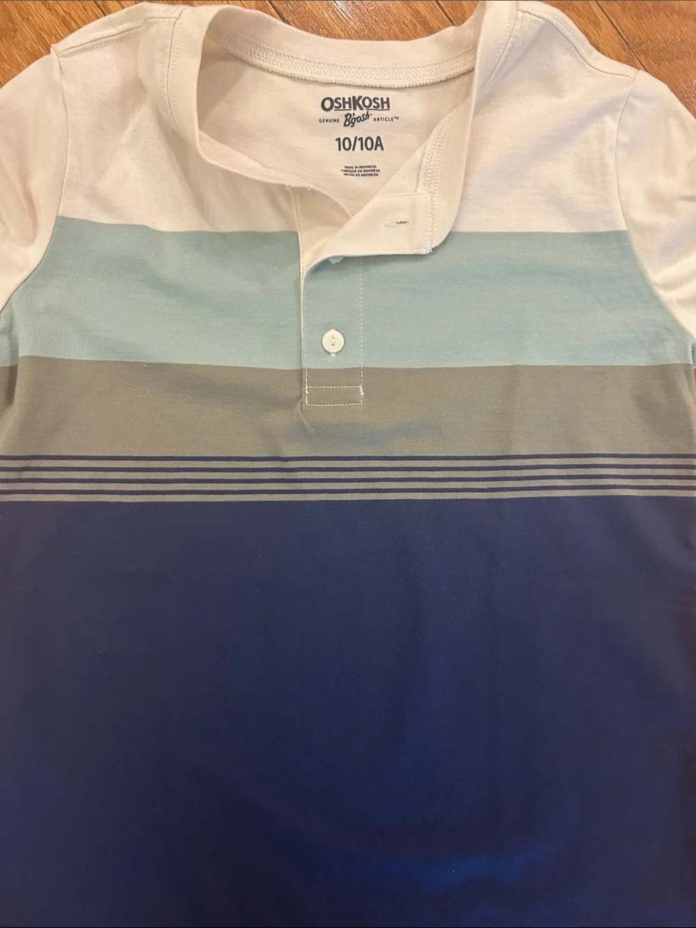 OshKosh B'gosh Colorblock Henley Tee - Navy/Mint/White